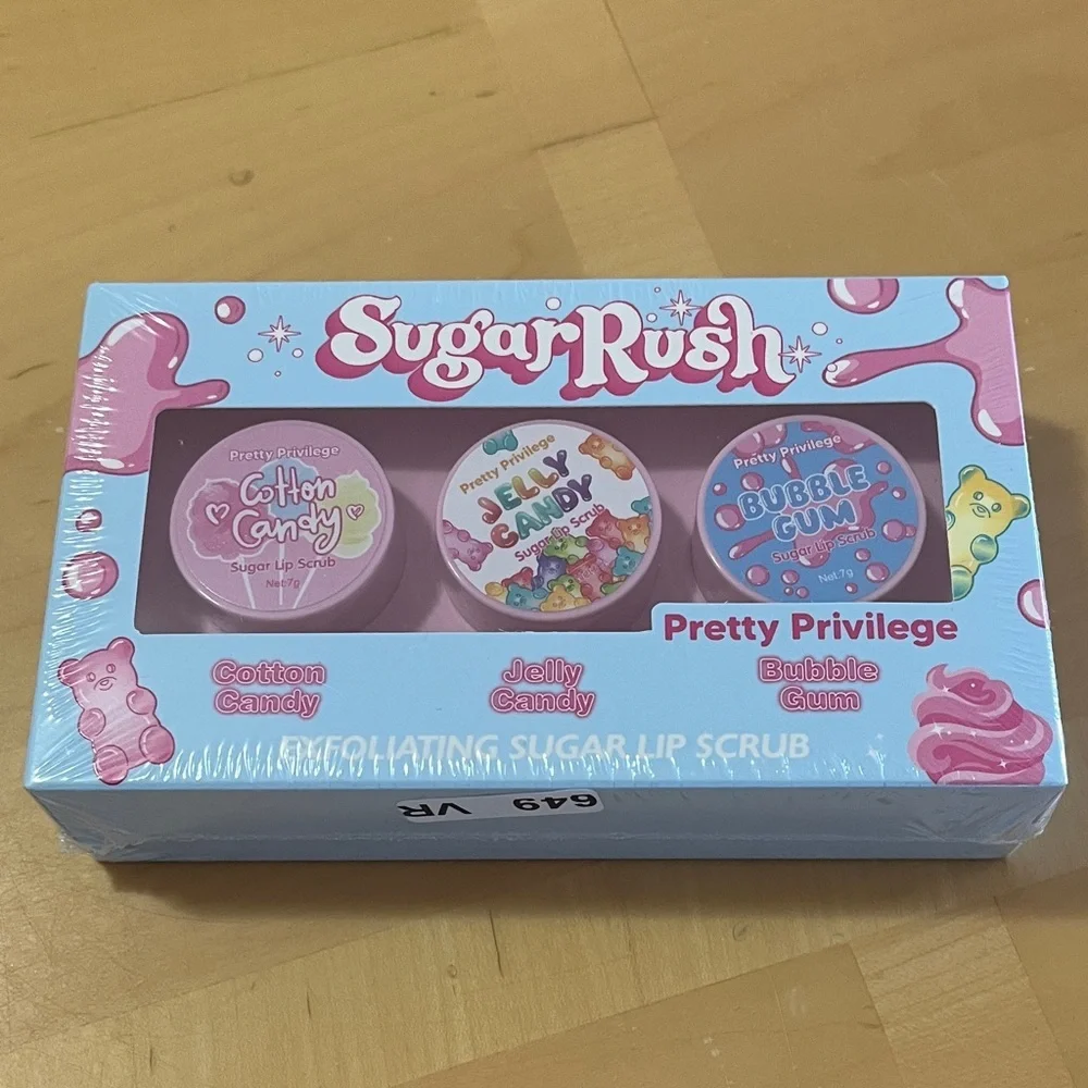 Sugar Rush Pretty Privilege Lip Balm Set - Cotton Candy, Jelly Candy, Bubble Gum